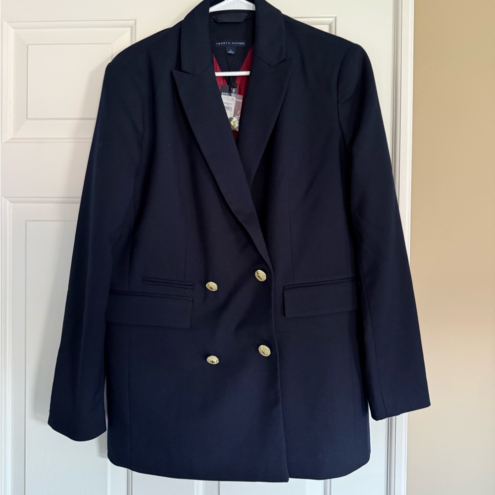 Tommy Hilfiger Women's Navy Blazer with Gold Buttons
